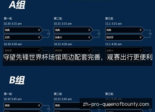 守望先锋世界杯场馆周边配套完善，观赛出行更便利